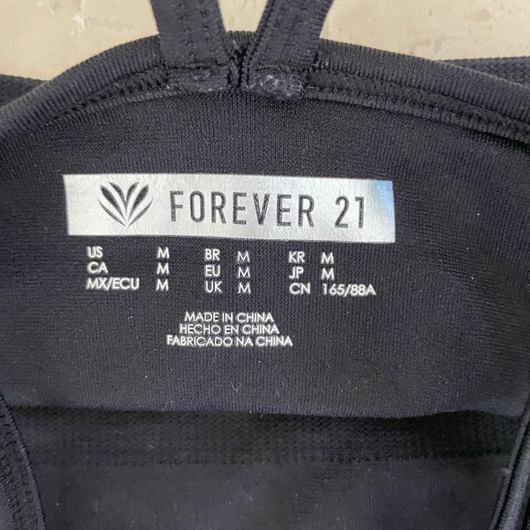 Forever 21 Black Stretch Bralette eye/sports bra - Picture 2 of 3